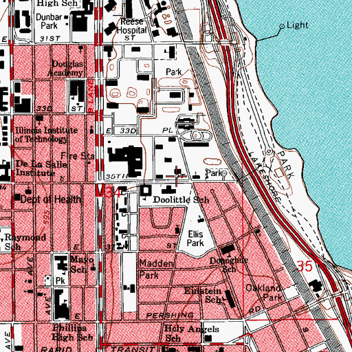 Topographic Map of Sixth Grace United Presbyterian Church, IL