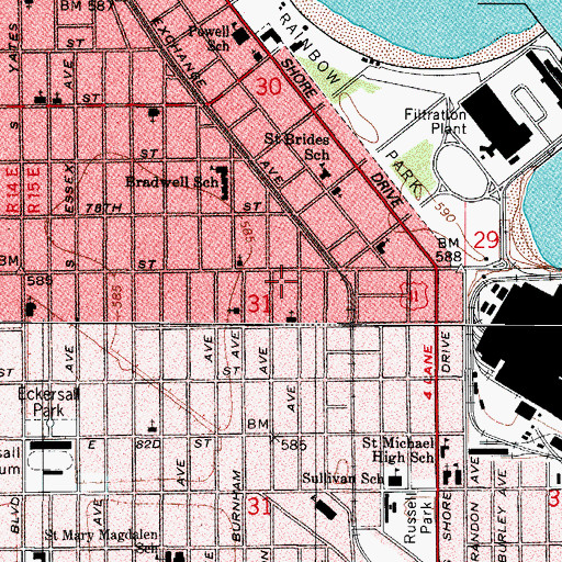 Topographic Map of South Shore Congregation of Jehovahs Witnesses, IL