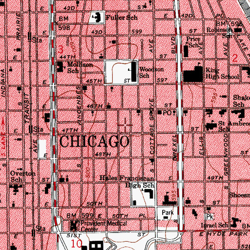 Topographic Map of State Women Department Mission of the Family Prayer Band Churches, IL
