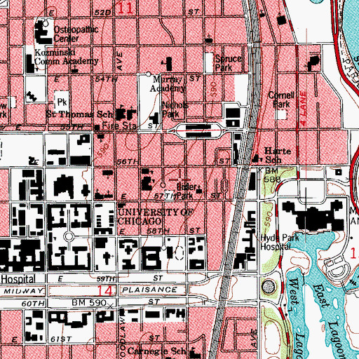 Topographic Map of Stephen Mather House, IL