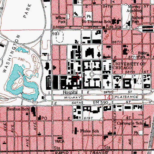 Topographic Map of Surgery-Brain Research Pavilion, IL