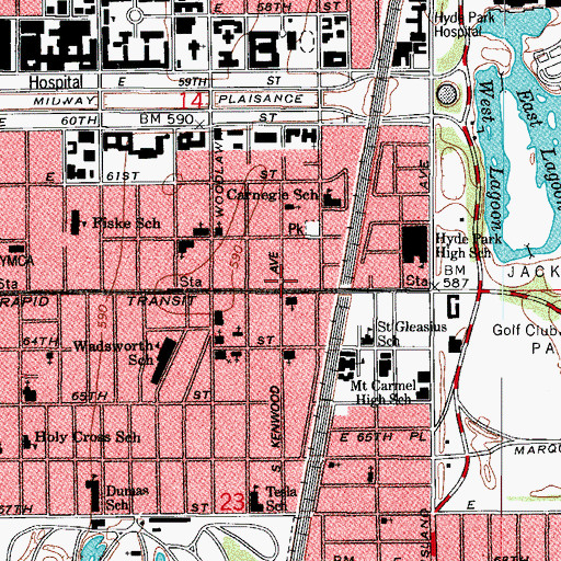 Topographic Map of Temple of Divine Service, IL