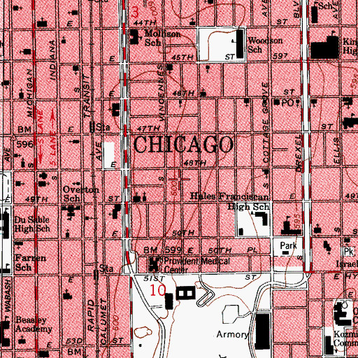 Topographic Map of Unity Truth Center Church, IL