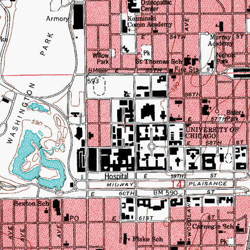 Topographic Map of Visual Sciences Center, IL