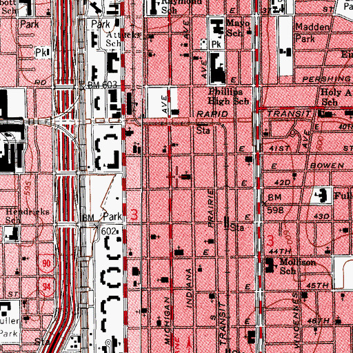 Topographic Map of Wabash Unit of Jehovahs Witnesses Church, IL