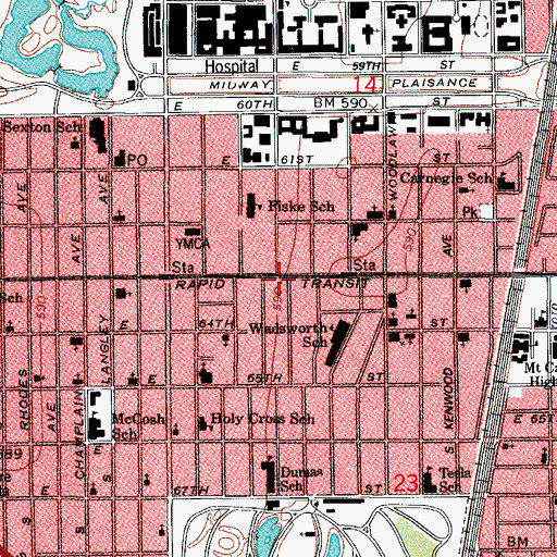 Topographic Map of Word of Truth Gospel Center Church, IL