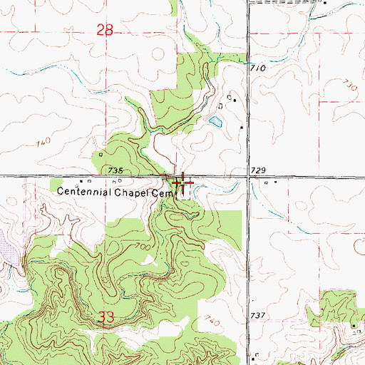 Topographic Map of Centennial Chapel (historical), IL