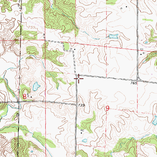 Topographic Map of Glenwood School (historical), IL