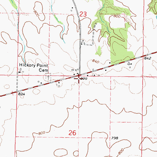 Topographic Map of Hickory Point School (historical), IL