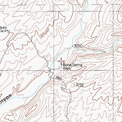Topographic Map of Bone Spring Well, AZ