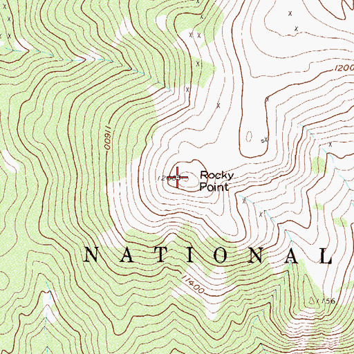 Topographic Map of Rocky Point, CO