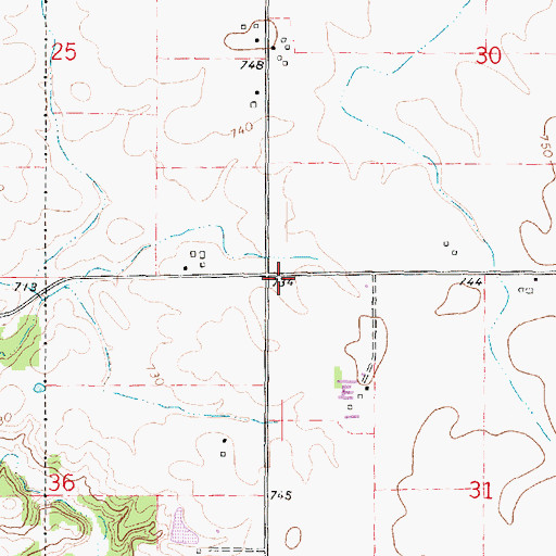 Topographic Map of Lewis School (historical), IL
