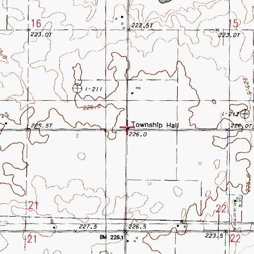 Topographic Map of Linn Township Hall, IL