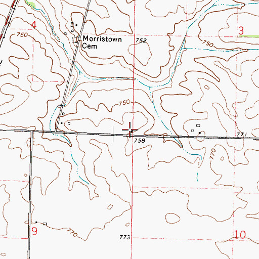 Topographic Map of Morristown School (historical), IL