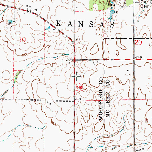 Topographic Map of North Carlock School (historical), IL