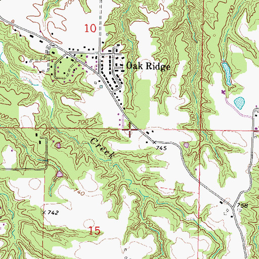 Topographic Map of Oakhill School (historical), IL