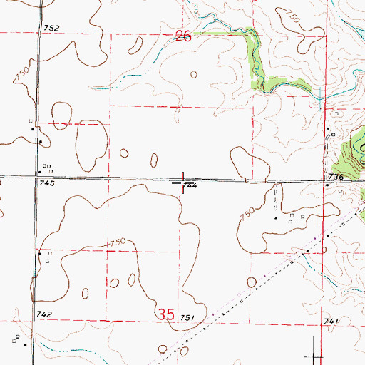 Topographic Map of Olio School (historical), IL