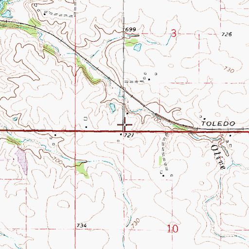 Topographic Map of Olive Branch School (historical), IL