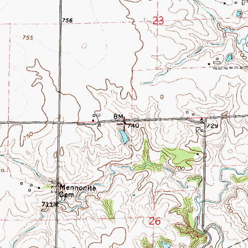 Topographic Map of Panther Creek School (historical), IL