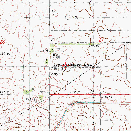 Topographic Map of Corn Alley Airport, IL