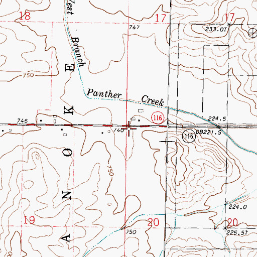 Topographic Map of Pleasant Valley School (historical), IL