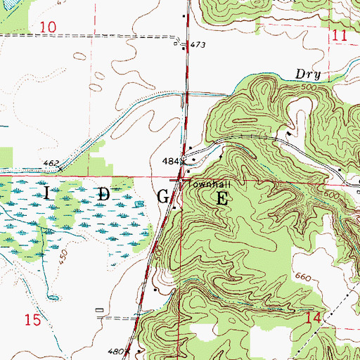 Topographic Map of Richland School (historical), IL