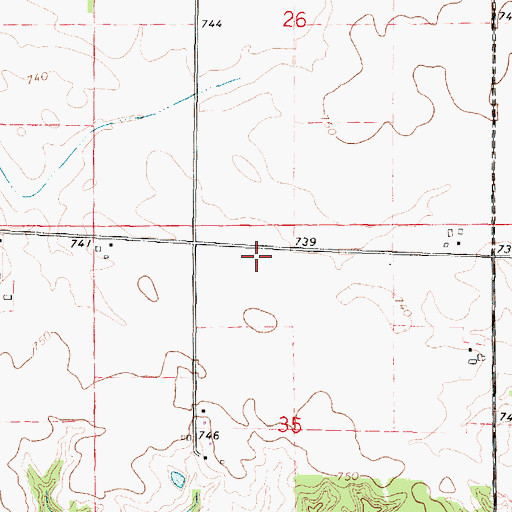 Topographic Map of Walnut Grove School (historical), IL