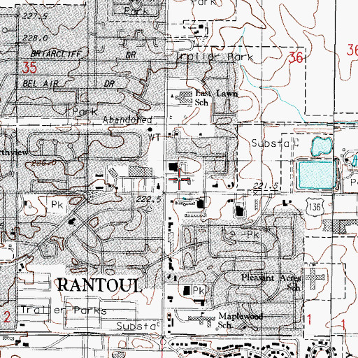 Topographic Map of Bethany Park Christian Church, IL