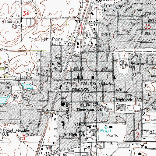 Topographic Map of Bible Baptist Church, IL