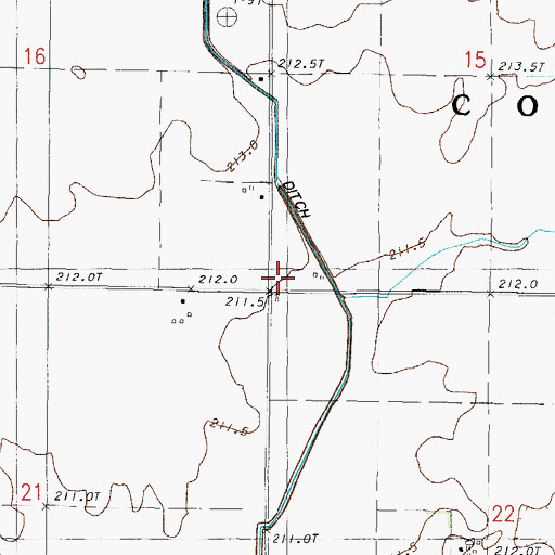 Topographic Map of Franzen School (historical), IL