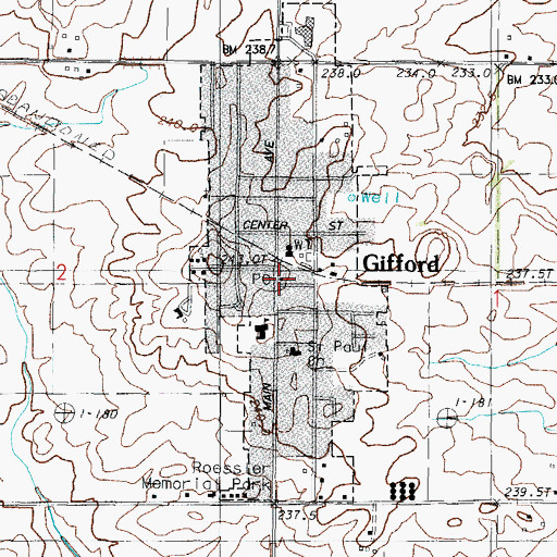 Topographic Map of Gifford Post Office, IL