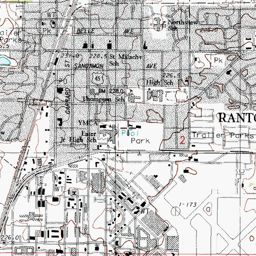Topographic Map of Hap Parker Pool, IL