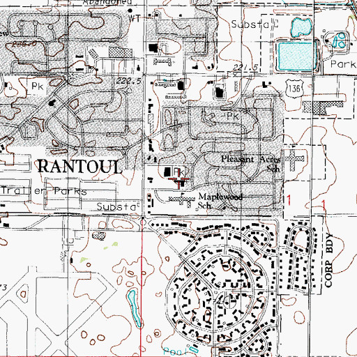 Topographic Map of Immanuel Southern Baptist Church, IL