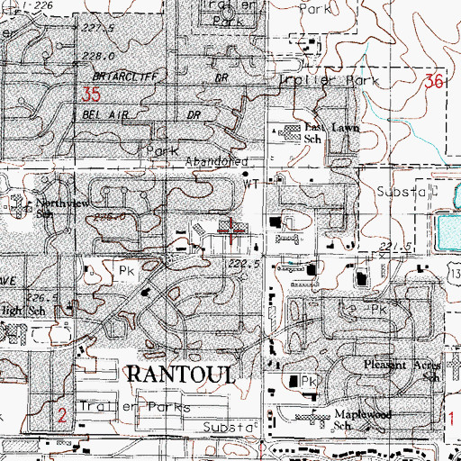 Topographic Map of Maple Grove Plaza Shopping Center, IL