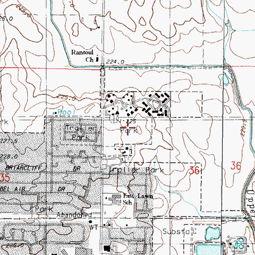 Topographic Map of Maplewood Sports Complex, IL