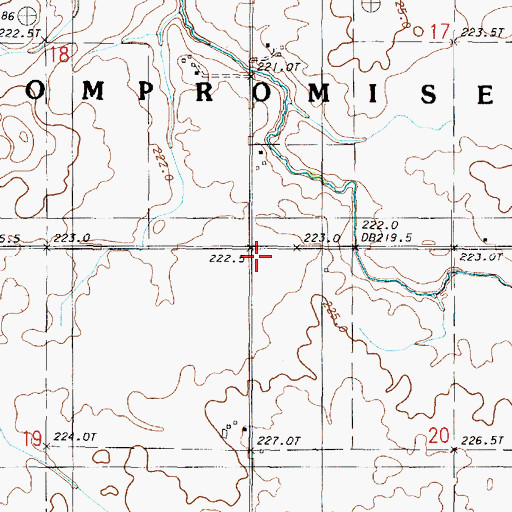 Topographic Map of Obenchain School (historical), IL