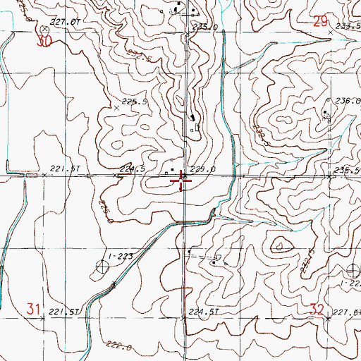 Topographic Map of Pleasant Ridge School (historical), IL