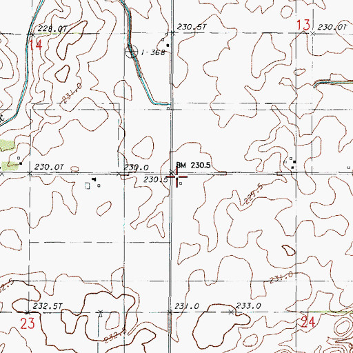 Topographic Map of Pleasant Vale School (historical), IL