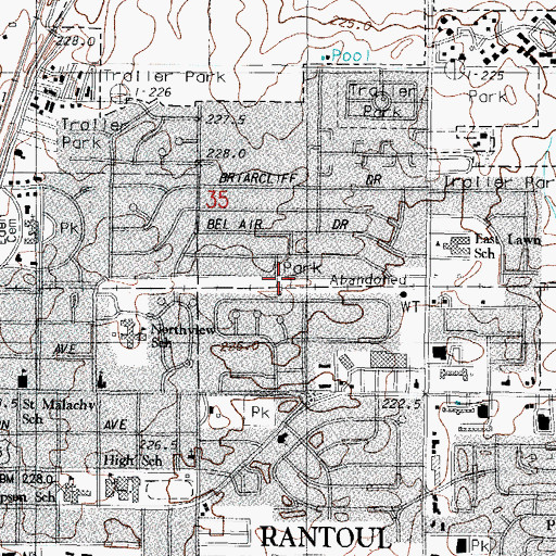 Topographic Map of Ryan Park, IL
