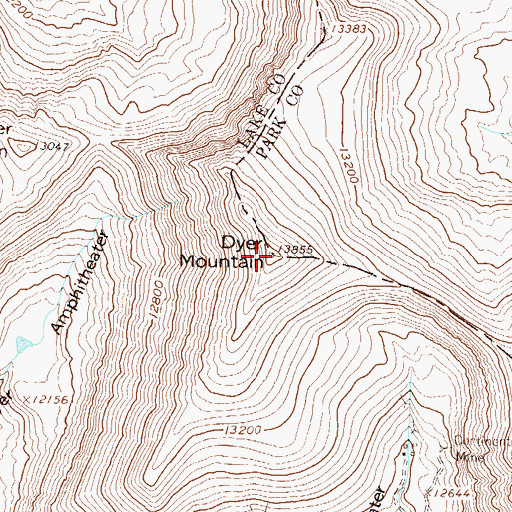 Topographic Map of Dyer Mountain, CO