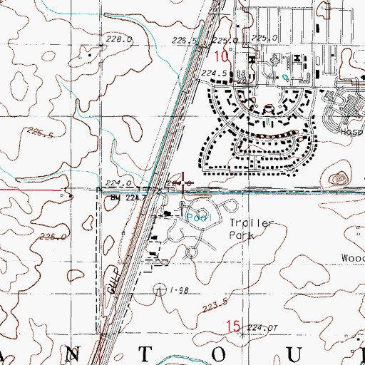 Topographic Map of Thrasher School (historical), IL