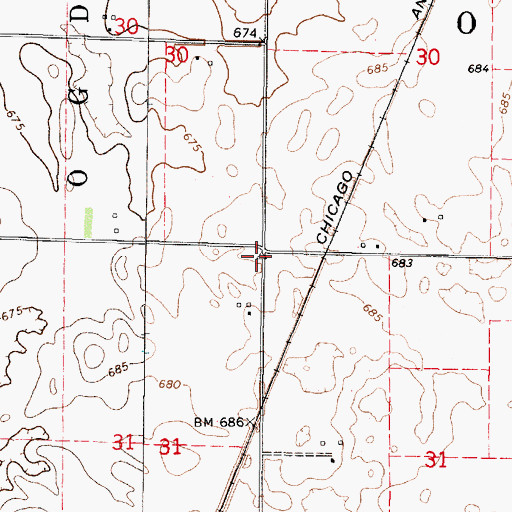 Topographic Map of Union School (historical), IL