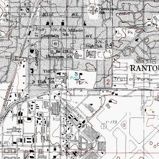 Topographic Map of Wabash Park, IL