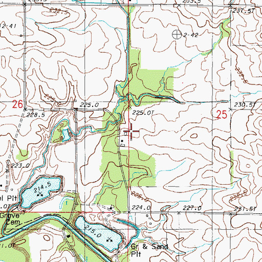 Topographic Map of Webber School (historical), IL