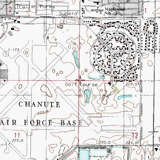 Topographic Map of Willow Pond Golf Course, IL