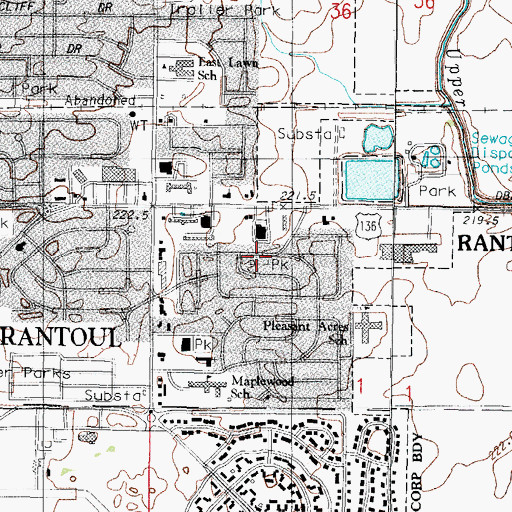 Topographic Map of Winston Park, IL