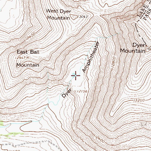 Topographic Map of Dyer Amphitheater, CO