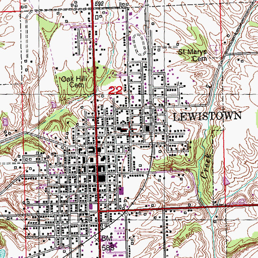 Topographic Map of Saint James Episcopal Church, IL