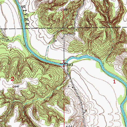 Topographic Map of Tartars Ferry Bridge, IL
