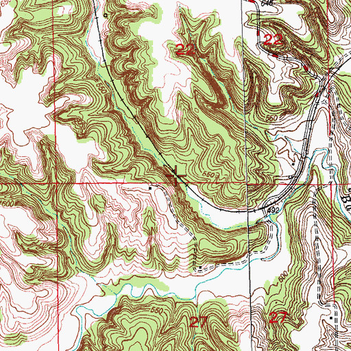 Topographic Map of Leaman Station (historical), IL